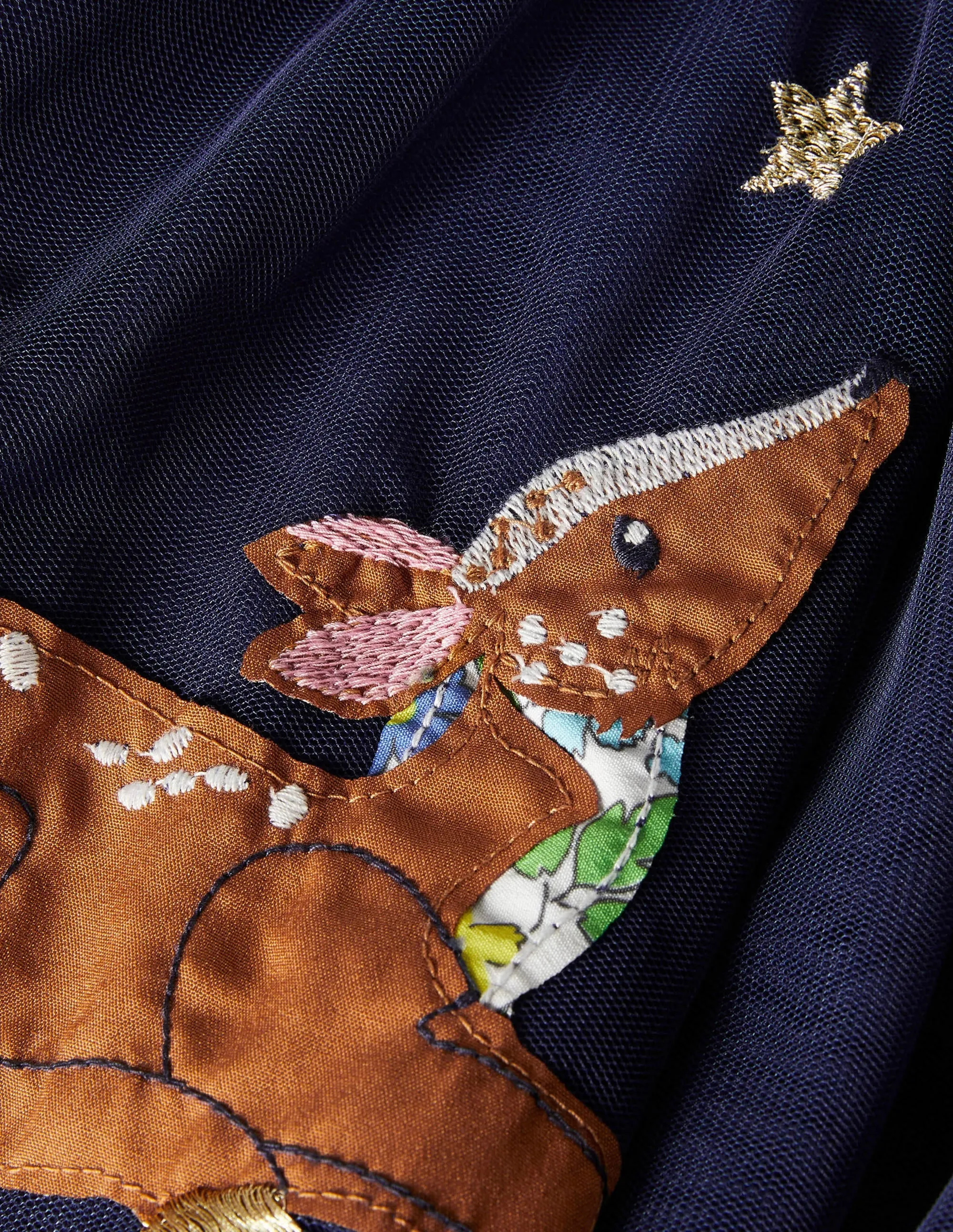 Appliqué Tulle Skirt-Starboard Blue Animals
