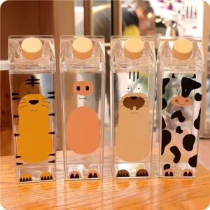 Cartoon Animals Patterned Water Bottles