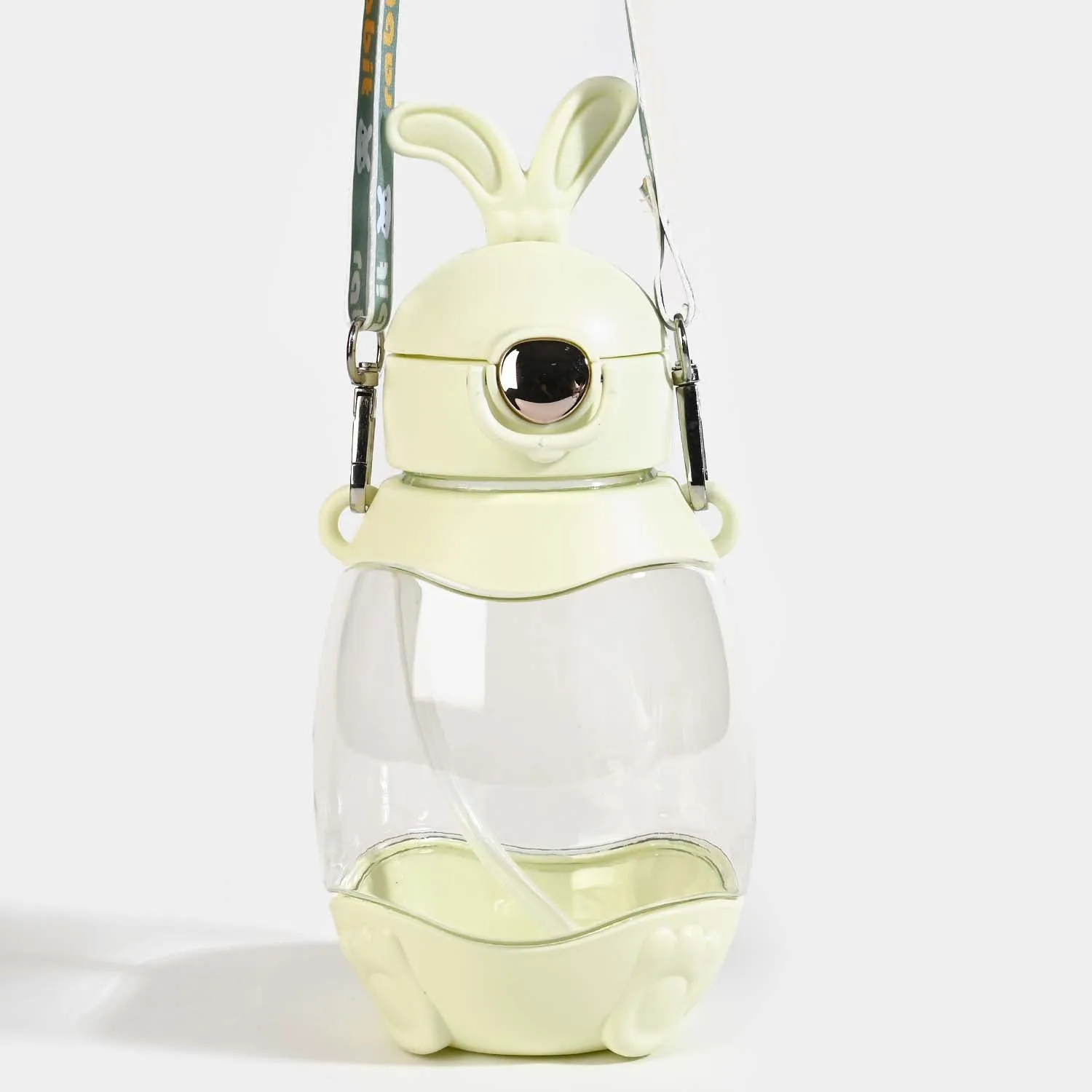 Cartoon Plastic Water Bottle With Straw