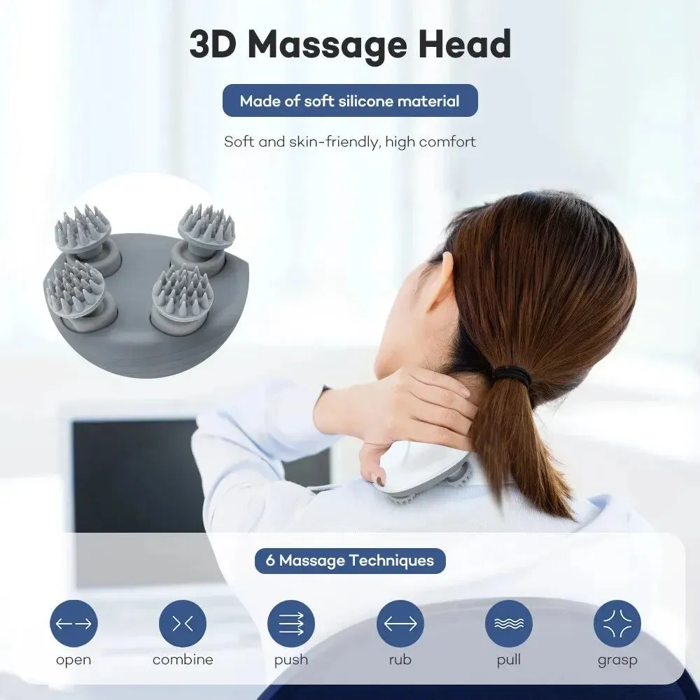 Electric Scalp Massager for Hair Growth and Stress Relief 4 Massage Heads