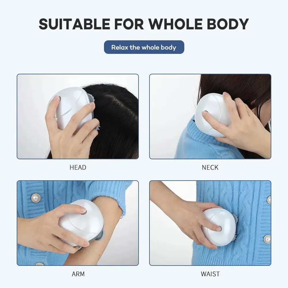 Electric Scalp Massager for Hair Growth and Stress Relief 4 Massage Heads