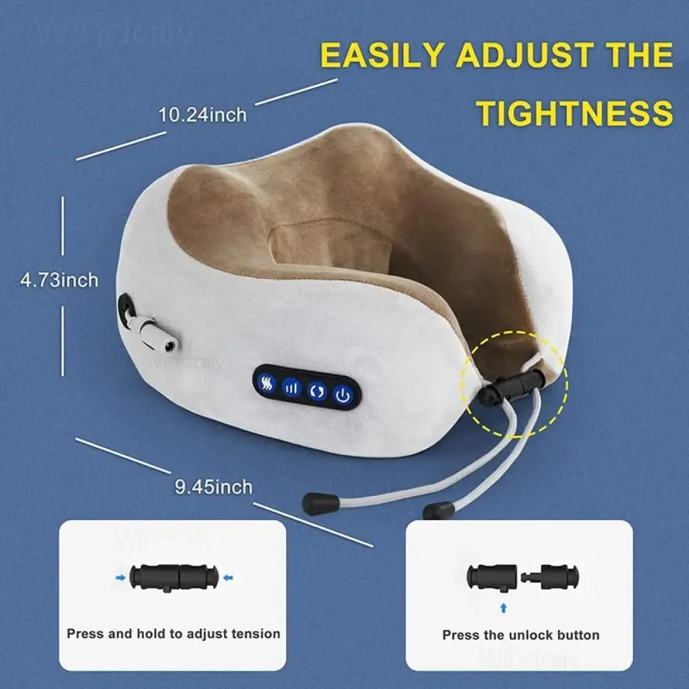 Electric u Shaped Neck Massager Pillow with Heat Vibration for Shoulder Cervical Pain Relief