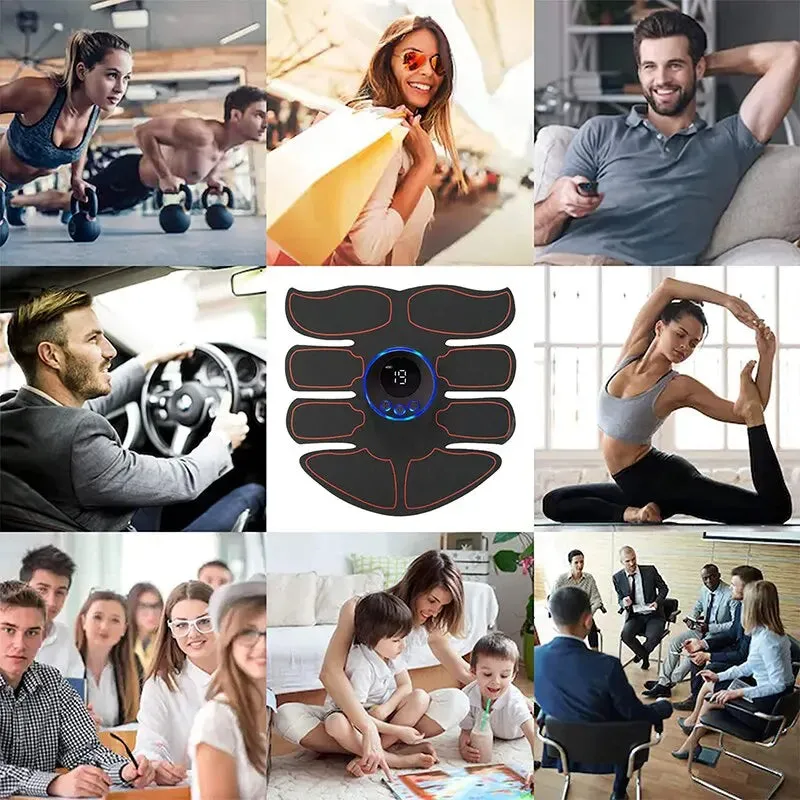Ems Abdominal Muscle Stimulator Usb Charging Fitness Abs Arm Training Patches for Home Men