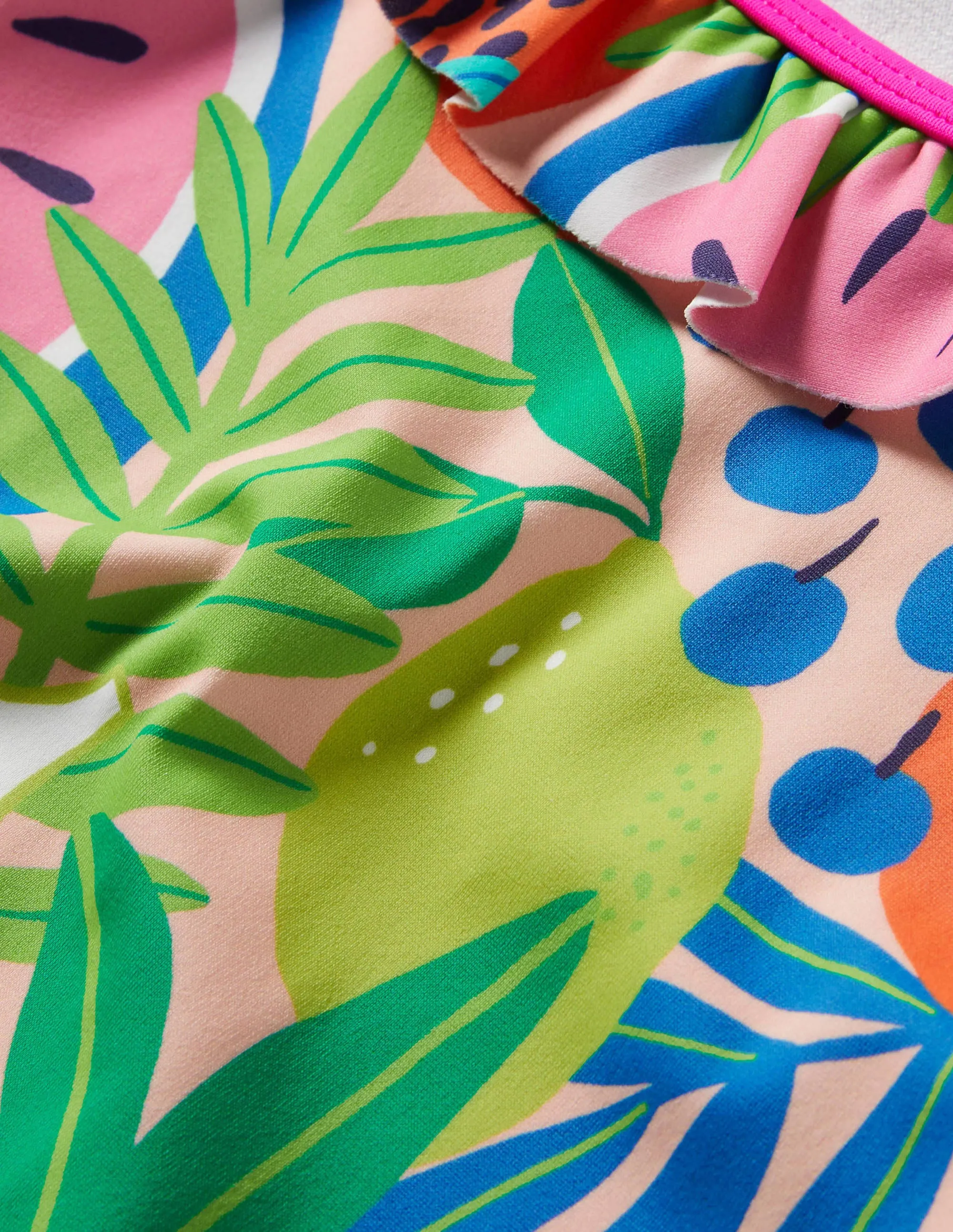 Frilly Tankini Set-Multi Tropical Fruit