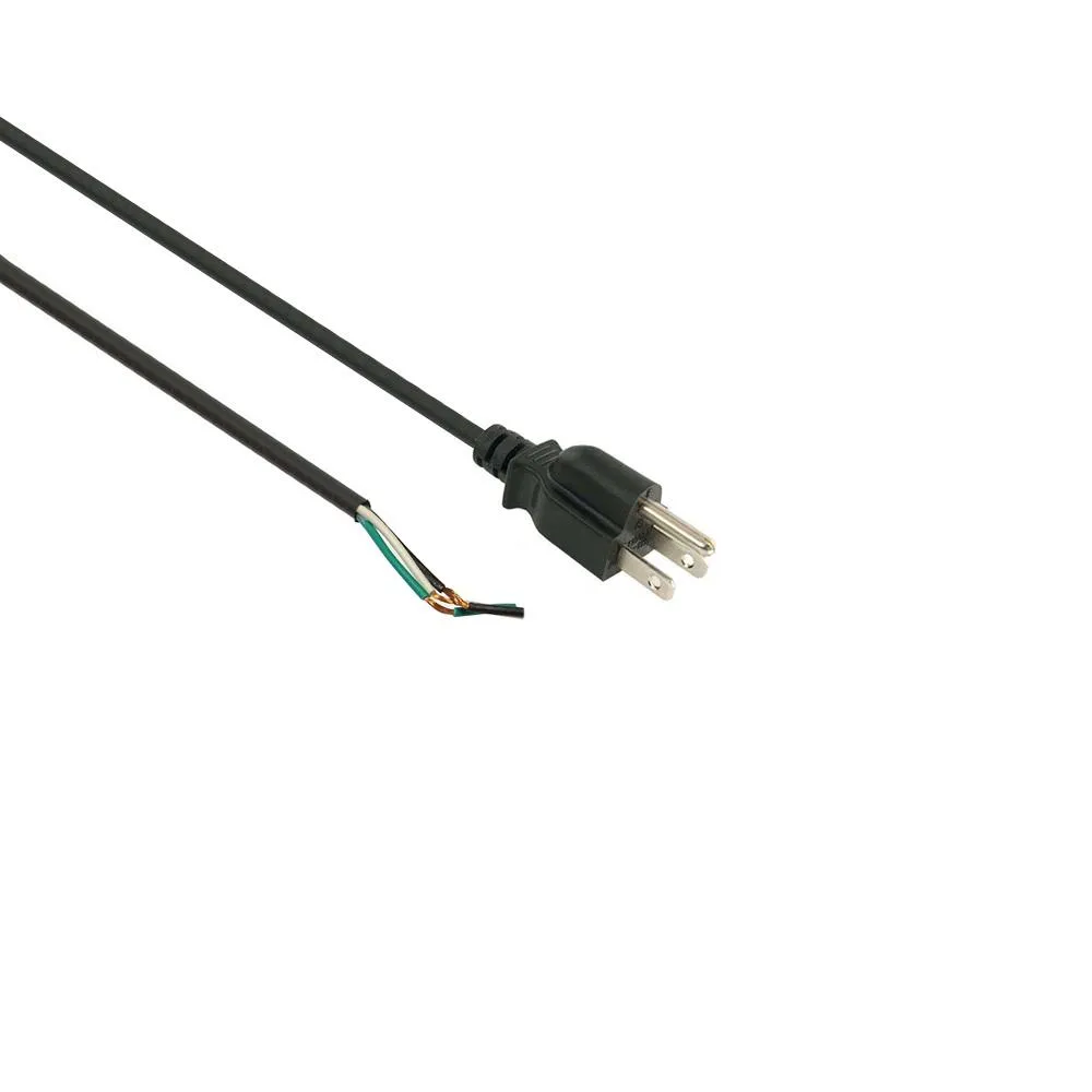Grounded Plug Hardwire Power Cords with Pigtail