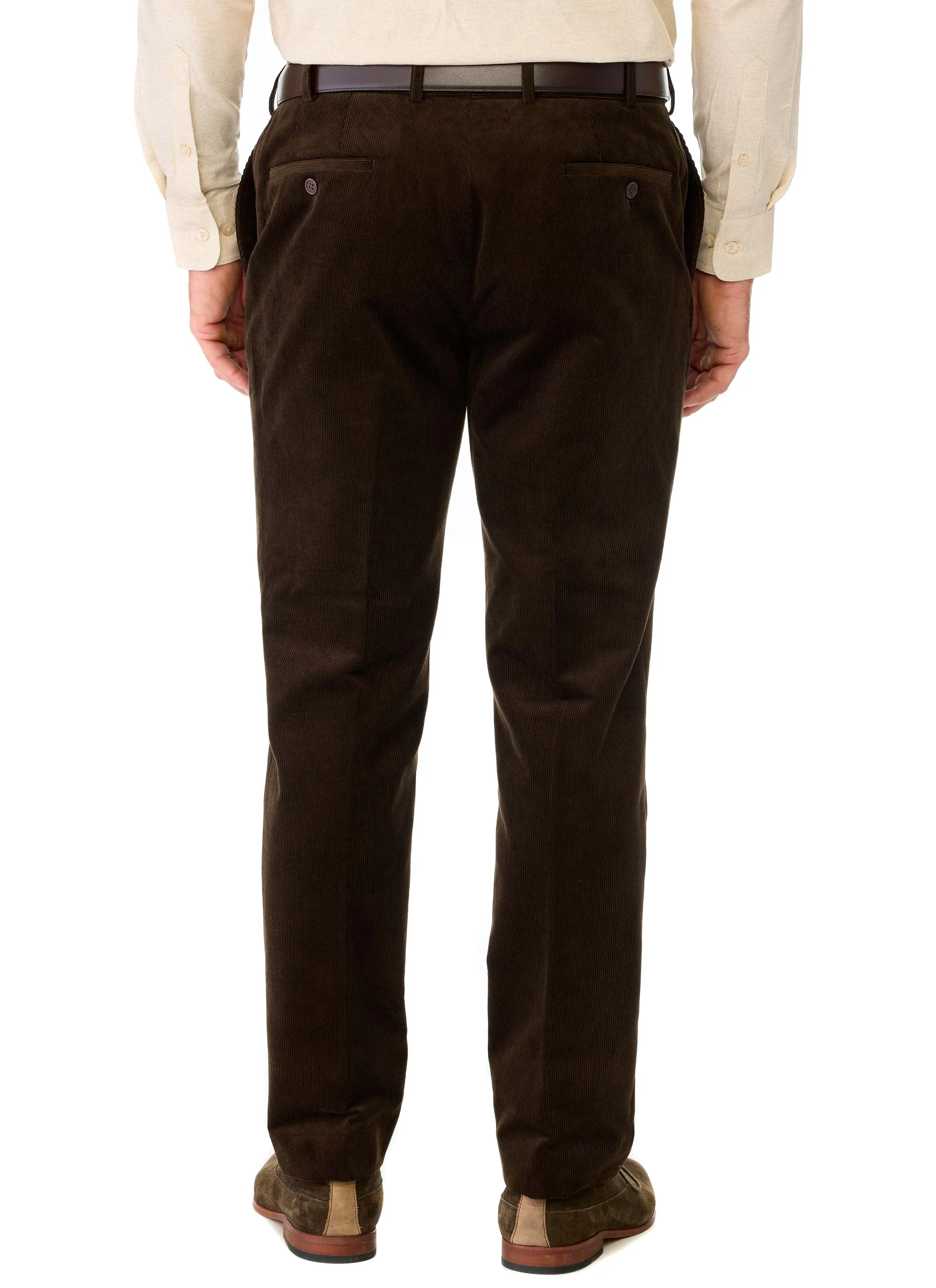 HALIDON FLEXIWAIST DARK BROWN FINE EUROPEAN CORD