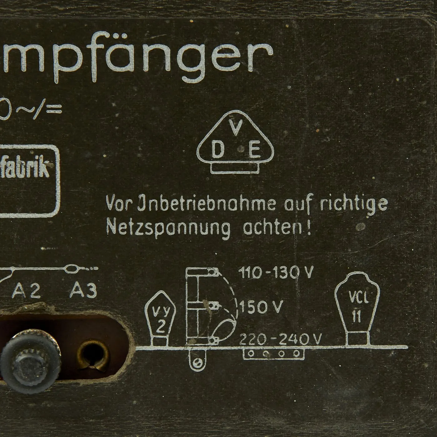 Original German WWII 1938 Kleinempfänger DKE 38 Radio by DERUFA Warsaw