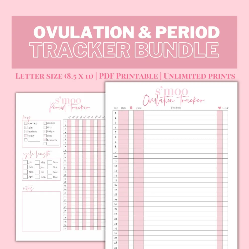 Ovulation and Period Tracker Bundle - Printable PDFs