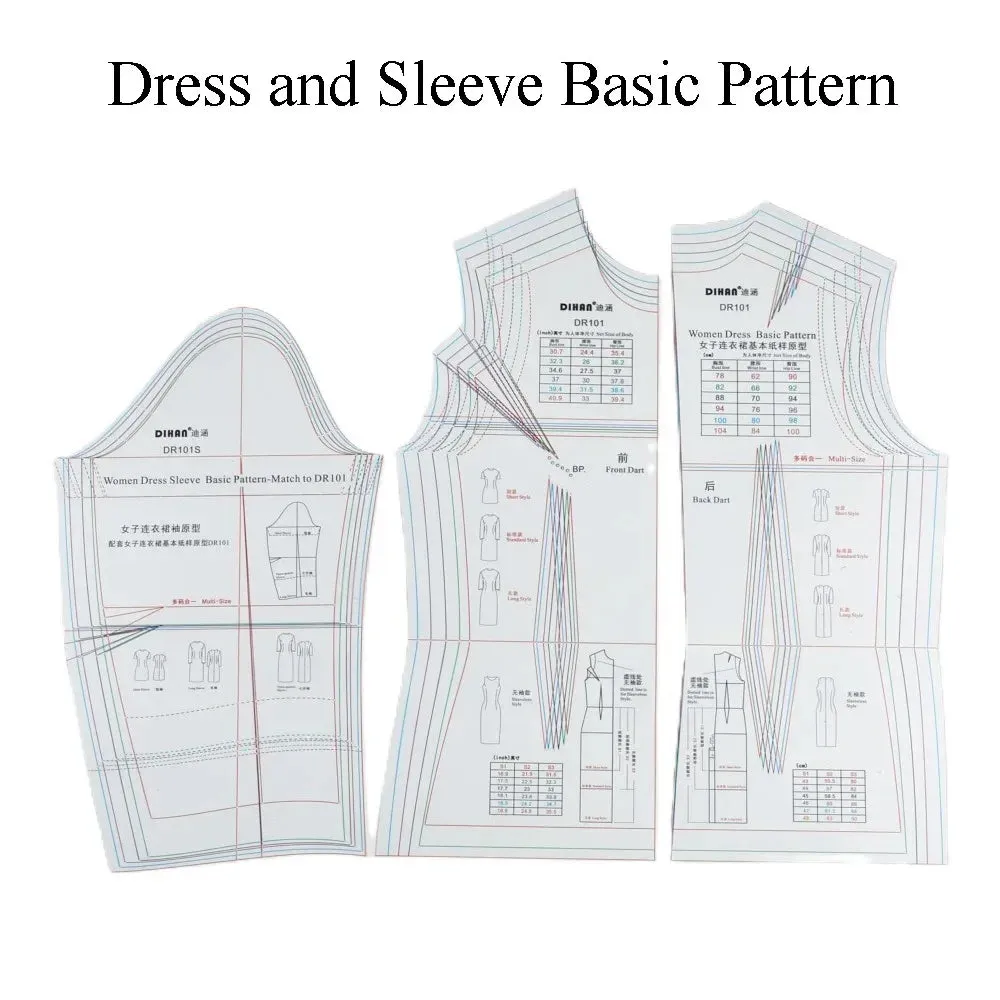 Professional Dressmaking Ruler for Creating Basic Dress Pattern Templates – Essential Tool for Dress Design and Sewing DR101