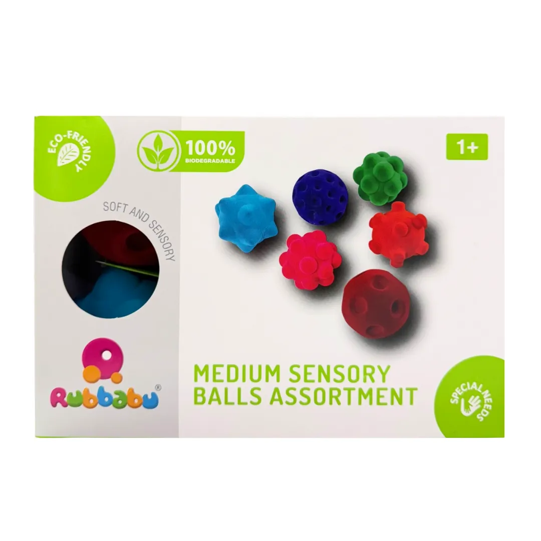 Rubbabu 6 Medium Sensory Ball Assortment