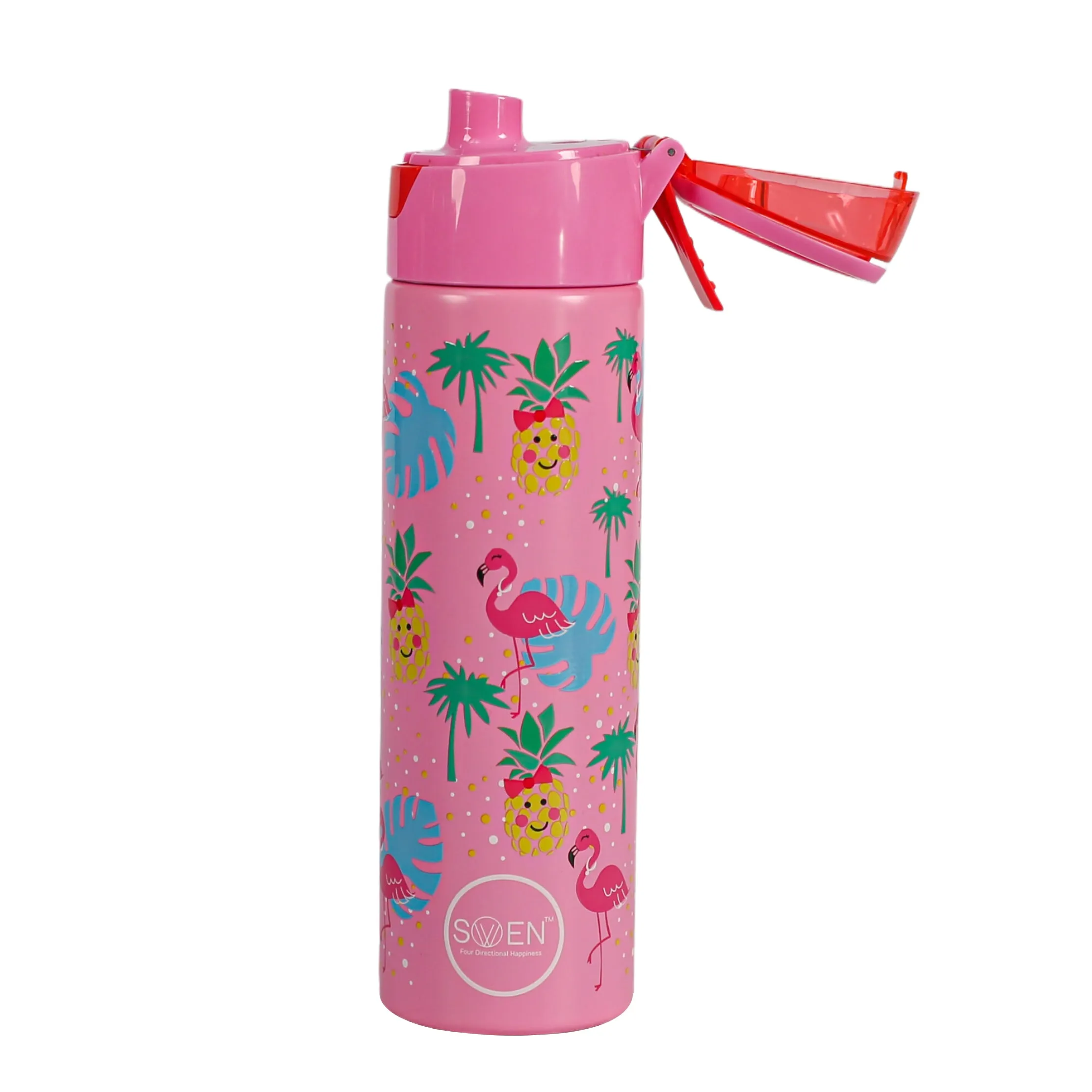 Swen Insulated Stainless Steel Flamingo Theme Mist Bottle, Pink Color - 640ml