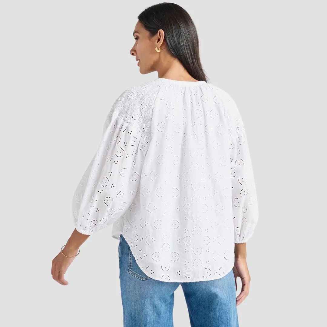 Taylor Eyelet Top (White)