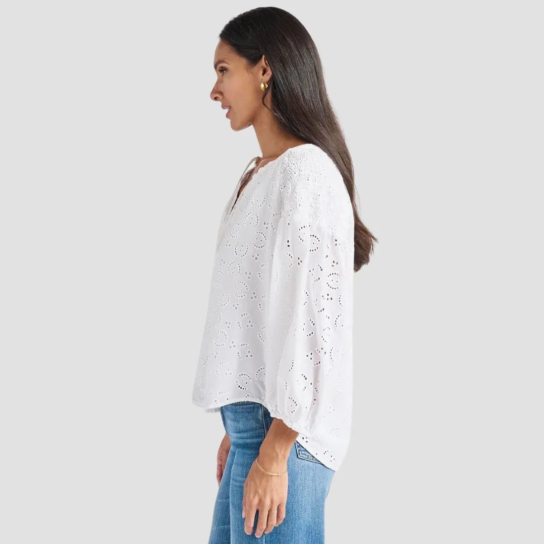 Taylor Eyelet Top (White)